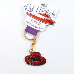 NWT Red Hattitude Red and Purple Sun Hat Keychain